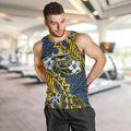 Personalised North Queensland Cowboys Men Tank Top Polynesian Tribal Pattern With Rugby Bull Mascot Art