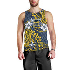 Personalised North Queensland Cowboys Men Tank Top Polynesian Tribal Pattern With Rugby Bull Mascot Art