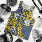Personalised North Queensland Cowboys Men Tank Top Polynesian Tribal Pattern With Rugby Bull Mascot Art