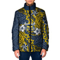 Personalised North Queensland Cowboys Padded Jacket Polynesian Tribal Pattern With Rugby Bull Mascot Art