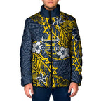 Personalised North Queensland Cowboys Padded Jacket Polynesian Tribal Pattern With Rugby Bull Mascot Art
