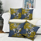 Personalised North Queensland Cowboys Pillow Cover Polynesian Tribal Pattern With Rugby Bull Mascot Art