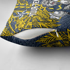 Personalised North Queensland Cowboys Pillow Cover Polynesian Tribal Pattern With Rugby Bull Mascot Art