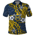 Personalised North Queensland Cowboys Polo Shirt Polynesian Tribal Pattern With Rugby Bull Mascot Art