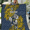 Personalised North Queensland Cowboys Quilt Polynesian Tribal Pattern With Rugby Bull Mascot Art