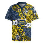 Personalised North Queensland Cowboys Rugby Jersey Polynesian Tribal Pattern With Rugby Bull Mascot Art