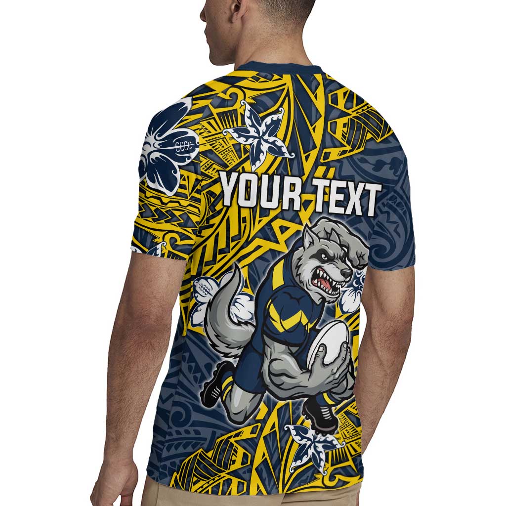 Personalised North Queensland Cowboys Rugby Jersey Polynesian Tribal Pattern With Rugby Bull Mascot Art