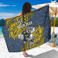 Personalised North Queensland Cowboys Sarong Polynesian Tribal Pattern With Rugby Bull Mascot Art