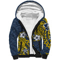 Personalised North Queensland Cowboys Sherpa Hoodie Polynesian Tribal Pattern With Rugby Bull Mascot Art