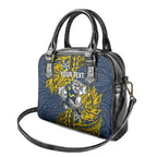 Personalised North Queensland Cowboys Shoulder Handbag Polynesian Tribal Pattern With Rugby Bull Mascot Art