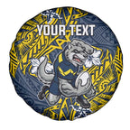 Personalised North Queensland Cowboys Spare Tire Cover Polynesian Tribal Pattern With Rugby Bull Mascot Art
