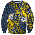Personalised North Queensland Cowboys Sweatshirt Polynesian Tribal Pattern With Rugby Bull Mascot Art