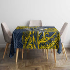 Personalised North Queensland Cowboys Tablecloth Polynesian Tribal Pattern With Rugby Bull Mascot Art