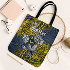 Personalised North Queensland Cowboys Tote Bag Polynesian Tribal Pattern With Rugby Bull Mascot Art