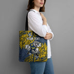 Personalised North Queensland Cowboys Tote Bag Polynesian Tribal Pattern With Rugby Bull Mascot Art
