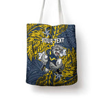 Personalised North Queensland Cowboys Tote Bag Polynesian Tribal Pattern With Rugby Bull Mascot Art