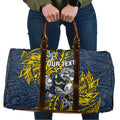 Personalised North Queensland Cowboys Travel Bag Polynesian Tribal Pattern With Rugby Bull Mascot Art