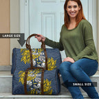 Personalised North Queensland Cowboys Travel Bag Polynesian Tribal Pattern With Rugby Bull Mascot Art