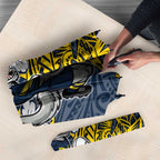 Personalised North Queensland Cowboys Umbrella Polynesian Tribal Pattern With Rugby Bull Mascot Art