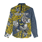 Personalised North Queensland Cowboys Women Casual Shirt Polynesian Tribal Pattern With Rugby Bull Mascot Art