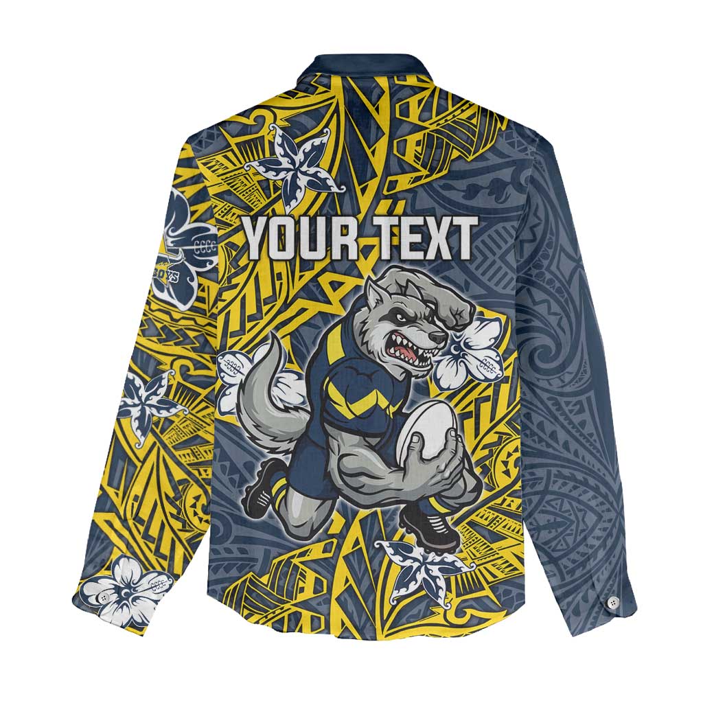 Personalised North Queensland Cowboys Women Casual Shirt Polynesian Tribal Pattern With Rugby Bull Mascot Art