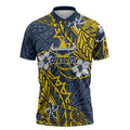 Personalised North Queensland Cowboys Zipper Polo Shirt Polynesian Tribal Pattern With Rugby Bull Mascot Art