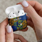 Personalised Parramatta Eels AirPods Case Polynesian Tribal Pattern With Rugby Eel Mascot Art