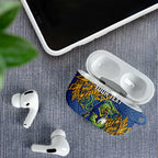 Personalised Parramatta Eels AirPods Case Polynesian Tribal Pattern With Rugby Eel Mascot Art