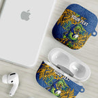 Personalised Parramatta Eels AirPods Case Polynesian Tribal Pattern With Rugby Eel Mascot Art