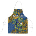 Personalised Parramatta Eels Apron Polynesian Tribal Pattern With Rugby Eel Mascot Art