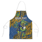 Personalised Parramatta Eels Apron Polynesian Tribal Pattern With Rugby Eel Mascot Art