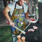 Personalised Parramatta Eels Apron Polynesian Tribal Pattern With Rugby Eel Mascot Art