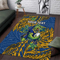 Personalised Parramatta Eels Area Rug Polynesian Tribal Pattern With Rugby Eel Mascot Art