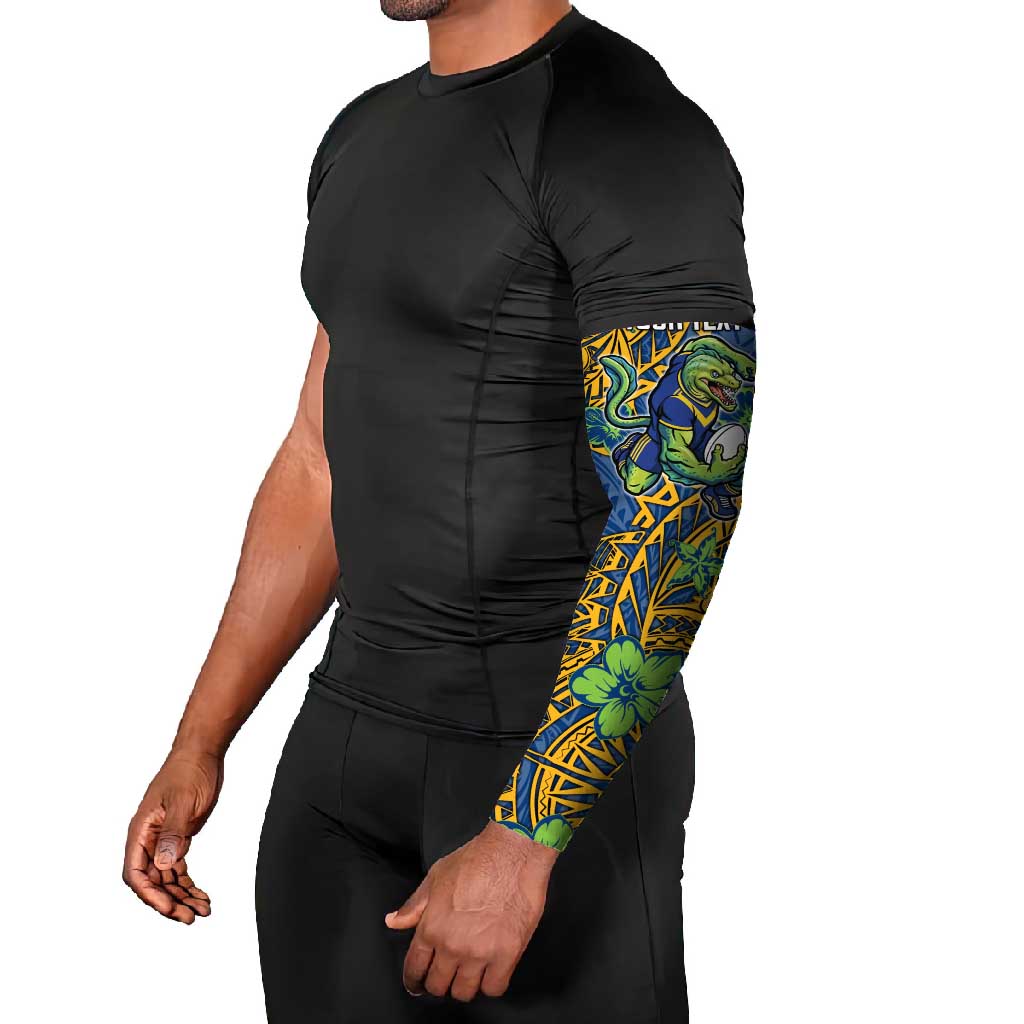 Personalised Parramatta Eels Arm Sleeves Polynesian Tribal Pattern With Rugby Eel Mascot Art