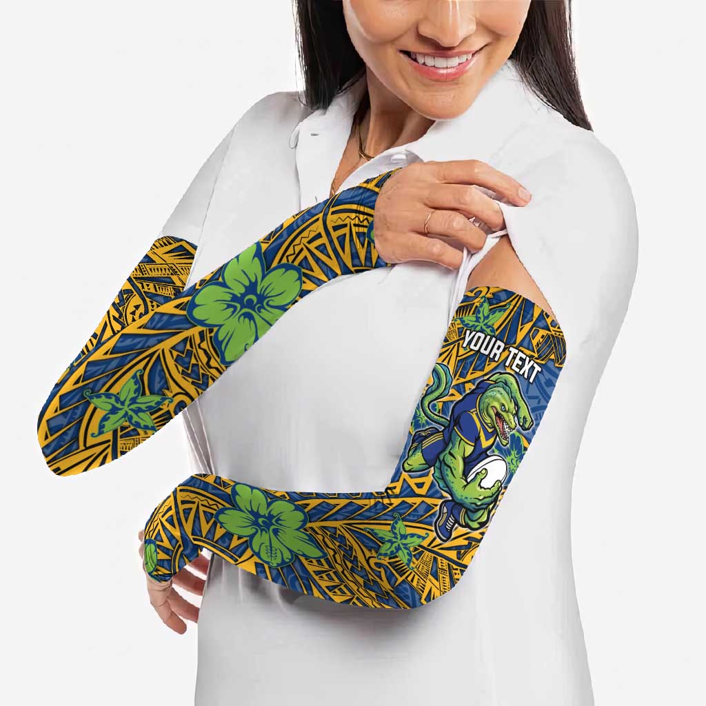 Personalised Parramatta Eels Arm Sleeves Polynesian Tribal Pattern With Rugby Eel Mascot Art