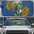 Personalised Parramatta Eels Auto Sun Shade Polynesian Tribal Pattern With Rugby Eel Mascot Art