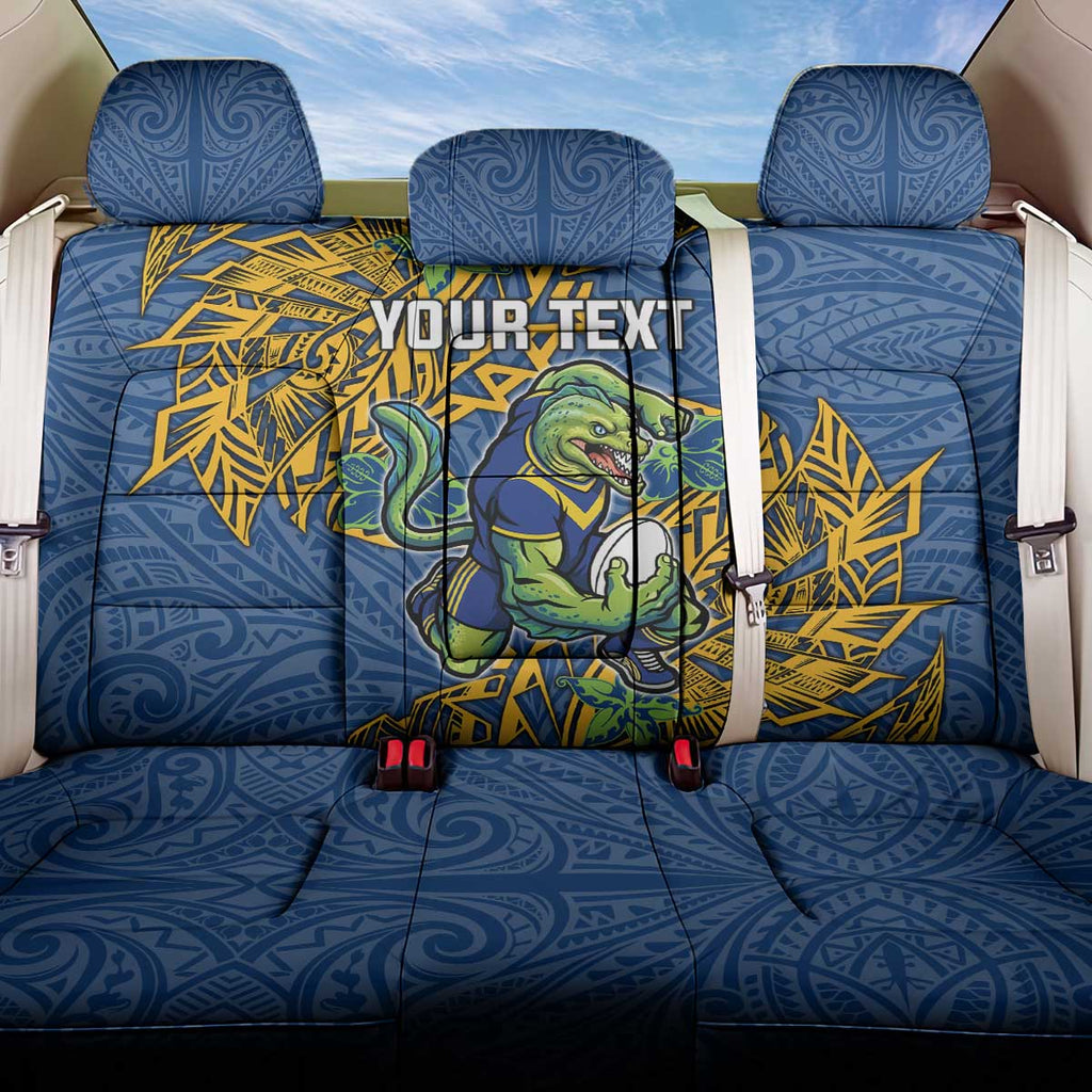 Personalised Parramatta Eels Back Car Seat Cover Polynesian Tribal Pattern With Rugby Eel Mascot Art