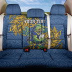 Personalised Parramatta Eels Back Car Seat Cover Polynesian Tribal Pattern With Rugby Eel Mascot Art