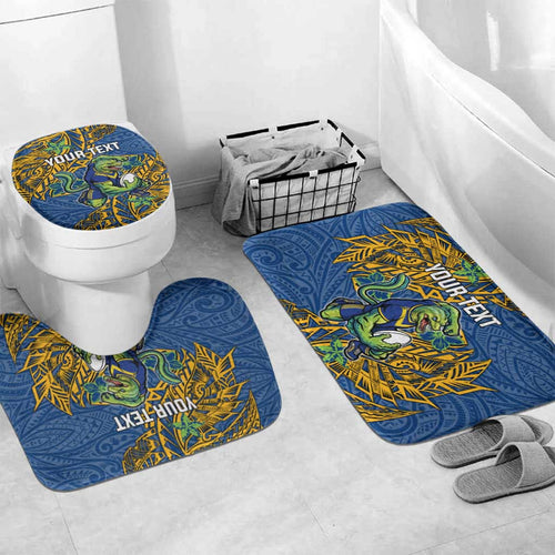 Personalised Parramatta Eels Bathroom Set Polynesian Tribal Pattern With Rugby Eel Mascot Art
