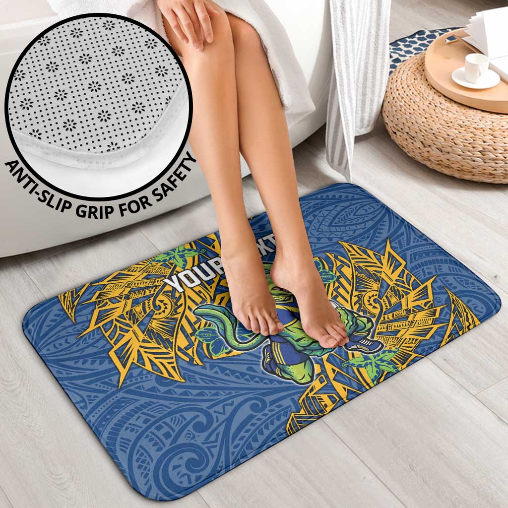 Personalised Parramatta Eels Bathroom Set Polynesian Tribal Pattern With Rugby Eel Mascot Art