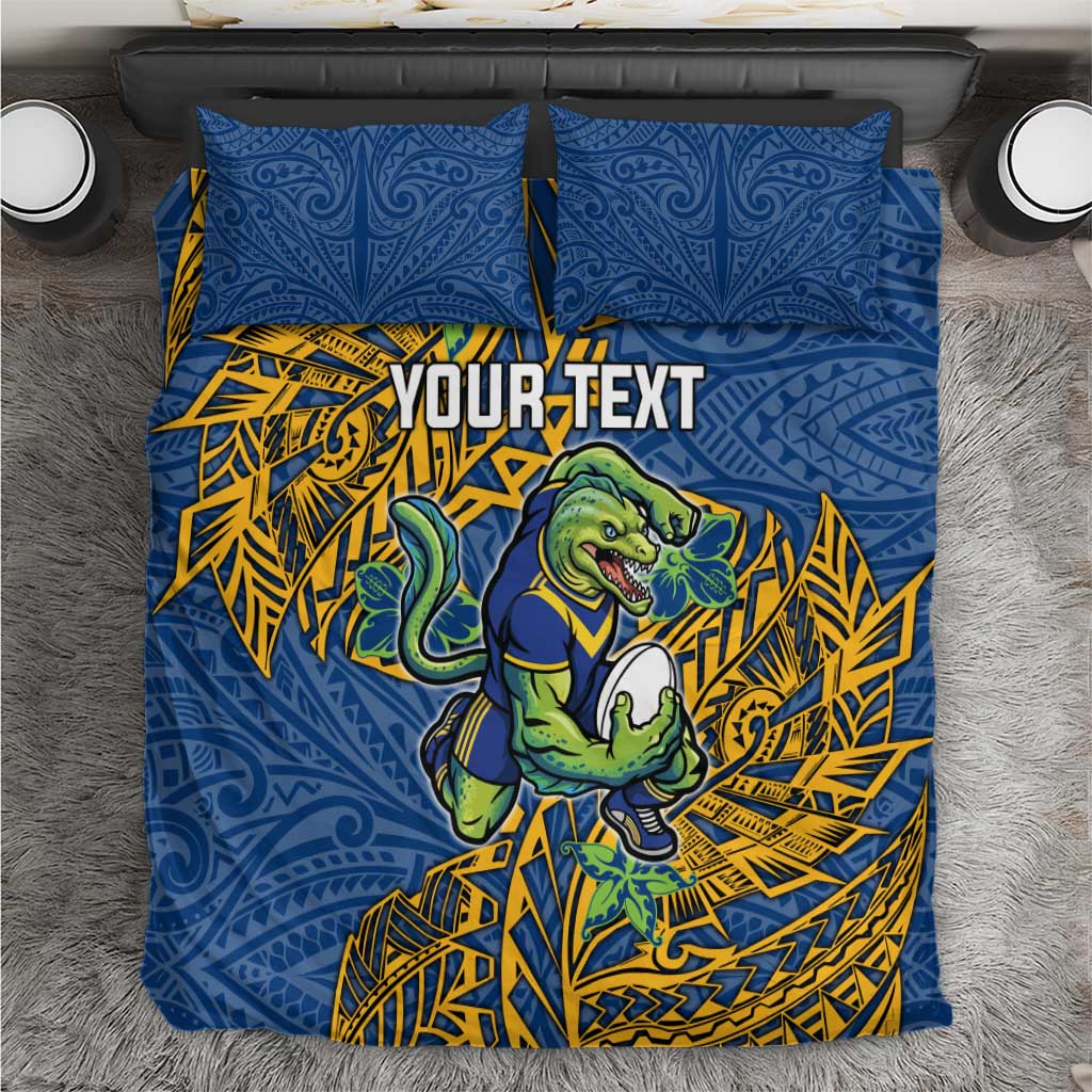 Personalised Parramatta Eels Bedding Set Polynesian Tribal Pattern With Rugby Eel Mascot Art