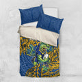 Personalised Parramatta Eels Bedding Set Polynesian Tribal Pattern With Rugby Eel Mascot Art