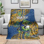 Personalised Parramatta Eels Blanket Polynesian Tribal Pattern With Rugby Eel Mascot Art