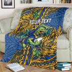 Personalised Parramatta Eels Blanket Polynesian Tribal Pattern With Rugby Eel Mascot Art
