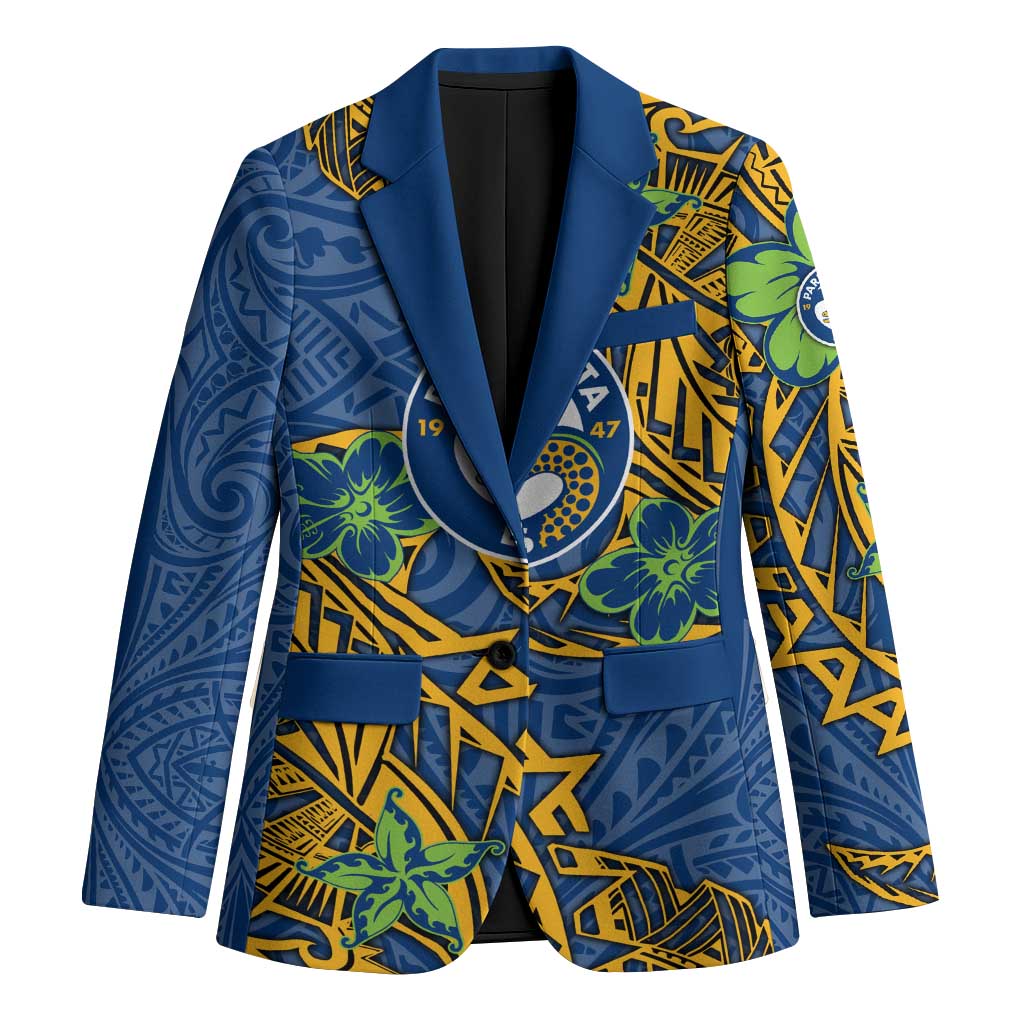 Personalised Parramatta Eels Blazer Polynesian Tribal Pattern With Rugby Eel Mascot Art