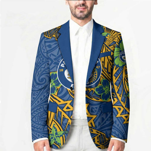Personalised Parramatta Eels Blazer Polynesian Tribal Pattern With Rugby Eel Mascot Art