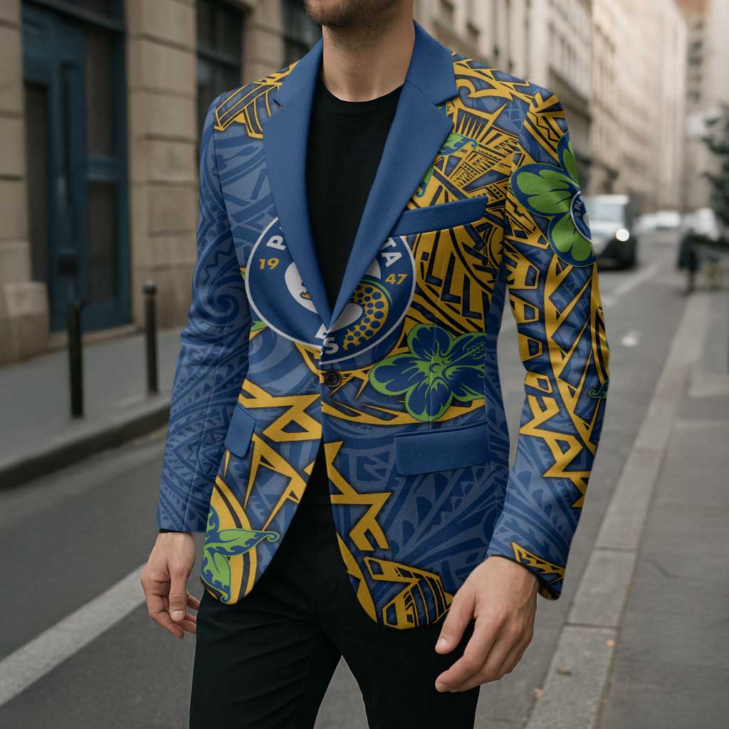 Personalised Parramatta Eels Blazer Polynesian Tribal Pattern With Rugby Eel Mascot Art