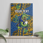 Personalised Parramatta Eels Canvas Wall Art Polynesian Tribal Pattern With Rugby Eel Mascot Art