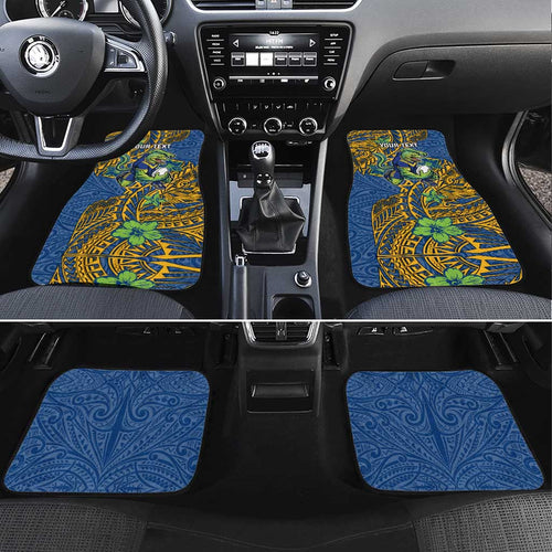Personalised Parramatta Eels Car Mats Polynesian Tribal Pattern With Rugby Eel Mascot Art