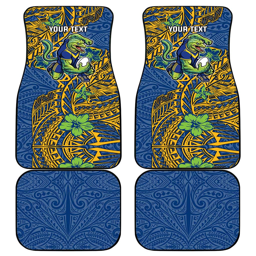Personalised Parramatta Eels Car Mats Polynesian Tribal Pattern With Rugby Eel Mascot Art